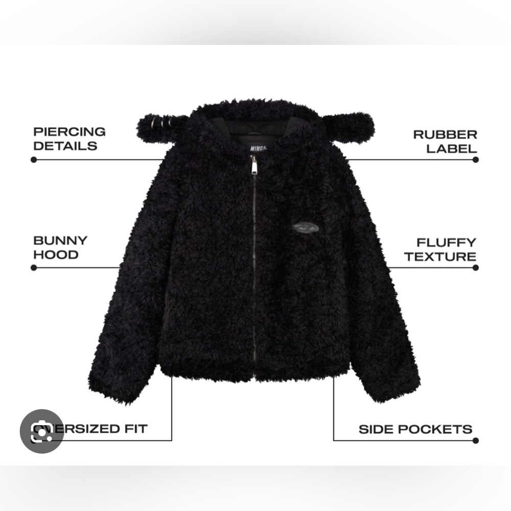 Minga London BUNNY EAR FAUX FUR JACKET NWT L/XL - Picture 2 of 12